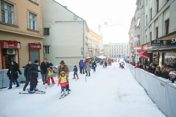 Ski slope on World Snow Day — Stock Photo, Image