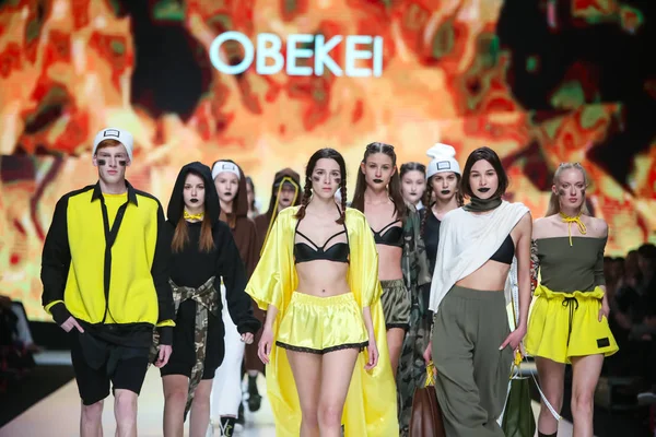 Pokaz mody BIPA Fashion.hr 2017: Obekei, Zagrzeb, Chorwacja. — Zdjęcie stockowe