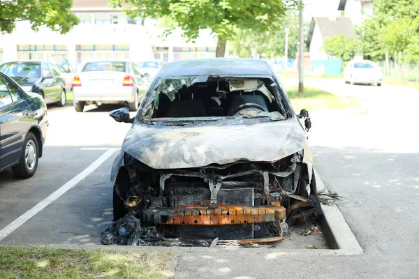 Coche quemado — Foto de Stock