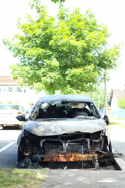 Coche quemado — Foto de Stock