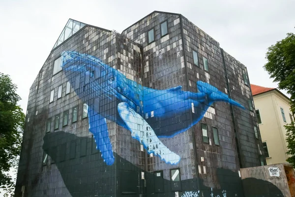 Mural de Ballena Azul en Zagreb —  Fotos de Stock