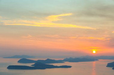 dubrovnik üzerinden günbatımı