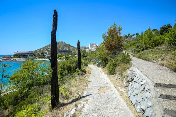 Yolun yanındaki Adriyatik Denizi