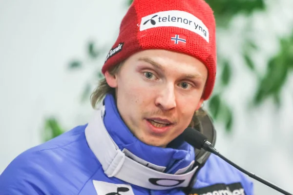 Audi FIS Copa del Mundo para hombre Slalom conferencia de prensa — Foto de Stock