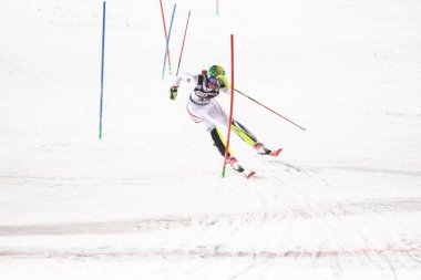Audi FIS World Cup Ladies Slalom finish line clipart