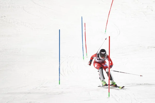 Audi FIS Copa do Mundo Ladies Slalom linha de chegada — Fotografia de Stock