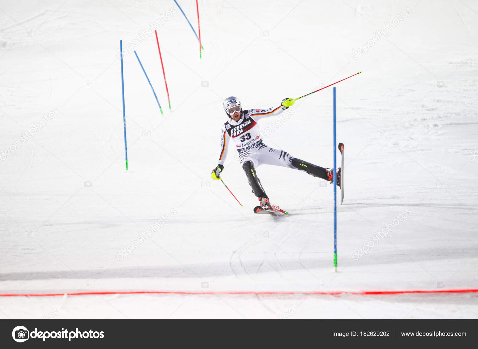 Audi Fis Weltcup Herren Slalom Zweiter Lauf Redaktionelles Stockfoto C Goranjakus 182629202