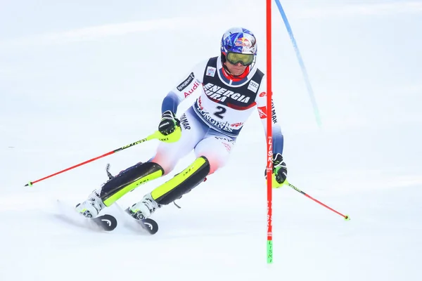 Audi Fis Ski World Cup 2020 Mens Slalom — Φωτογραφία Αρχείου