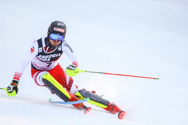 Audi Fis Ski World Cup 2020 Mens Slalom — Φωτογραφία Αρχείου