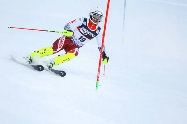 Audi Fis Ski World Cup 2020 Mens Slalom — Φωτογραφία Αρχείου