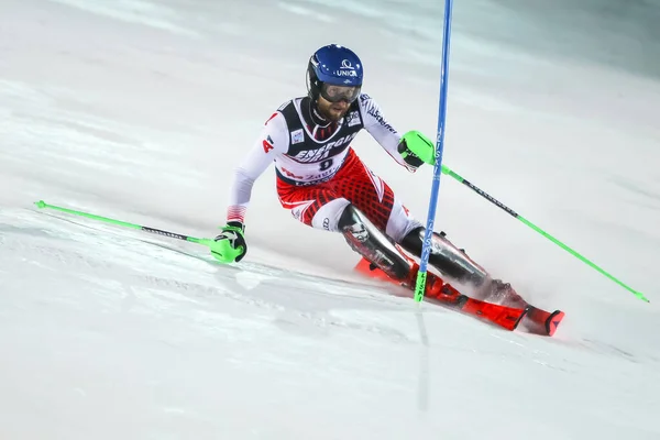 Audi Fis Ski World Cup 2020 Herr Slalom 2:a omgången — Stockfoto