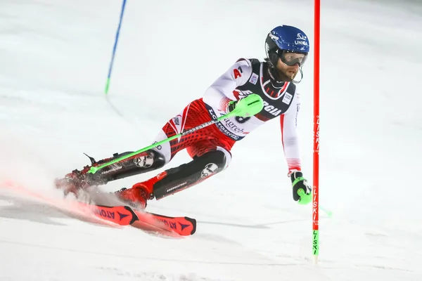 Audi Fis Ski World Cup 2020 Mens Slalom 2η διαδρομή — Φωτογραφία Αρχείου