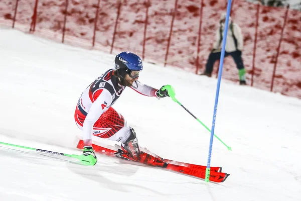 Audi Fis Copa del Mundo de Esquí 2020 Hombres Slalom 2ª carrera — Foto de Stock