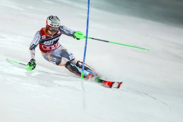 Audi Fis Copa del Mundo de Esquí 2020 Hombres Slalom 2ª carrera —  Fotos de Stock