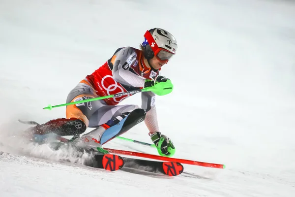 Audi Fis Kayak Dünya Kupası 2020 Mens Slalom 2. tur — Stok fotoğraf