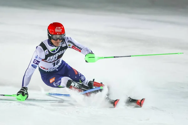 Audi Fis Ski World Cup 2020 Mens Slalom 2η διαδρομή — Φωτογραφία Αρχείου