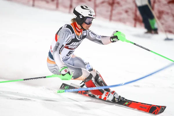 Audi Fis Ski World Cup 2020 Mens Slalom 2nd run — 스톡 사진