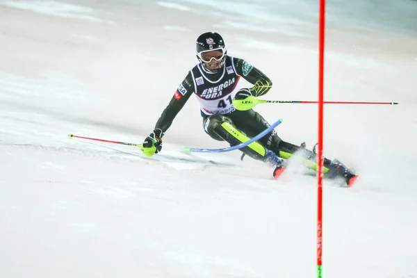 Audi Fis Copa do Mundo de Esqui 2020 Mens Slalom segunda corrida — Fotografia de Stock