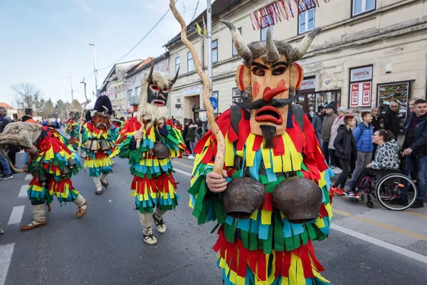 Velika Gorica Croatia February 2020 Carnival Parade Passes Main Street — Stock Photo, Image