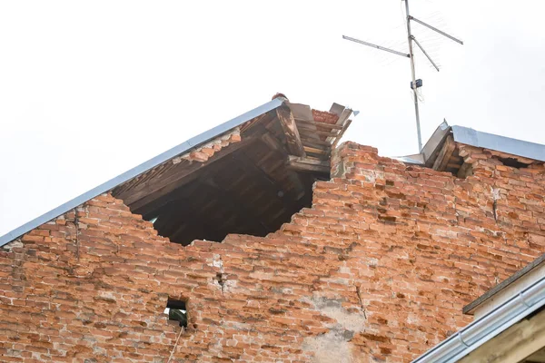 Zagreb Kroatien April 2020 Närbild Skadade Byggnader Som Skadades Jordbävningen — Stockfoto