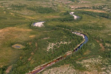 Tundra yukarıdan fotoğrafı.