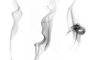 Beyaz arkaplanda soyut gri duman