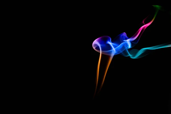 Abstract Colored Smoke Black Background — Stock Photo, Image