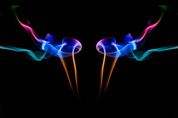 Abstract Colored Smoke Black Background — Stock Photo, Image