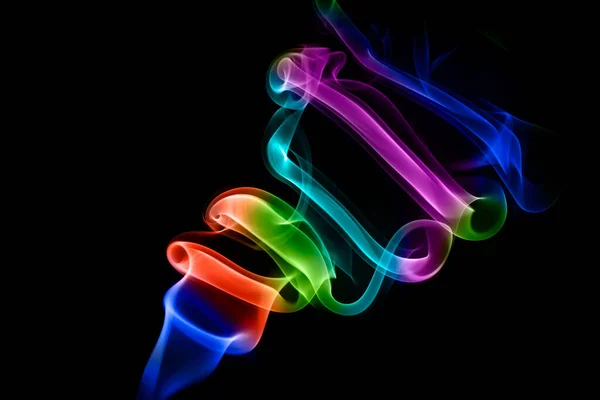 Abstract Colored Smoke Black Background — Stock Photo, Image