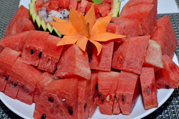 Φρέσκα φέτες κόκκινο καρπούζι红色西瓜的新鲜切片 — 图库照片