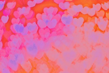 pembe renkli kalp bokeh arka plan