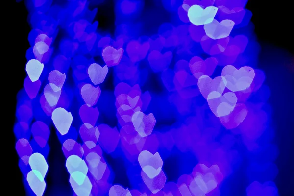 Kék szív bokeh háttér — Stock Fotó