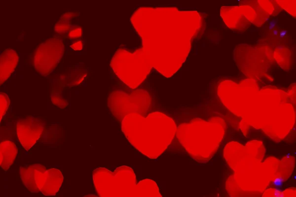 Rood gekleurde hart bokeh — Stockfoto