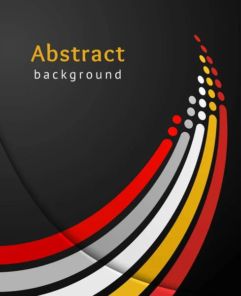 Farbige Streifen mit Kreisen auf schwarzem Hintergrund. Retro-Vektor — Stockvektor