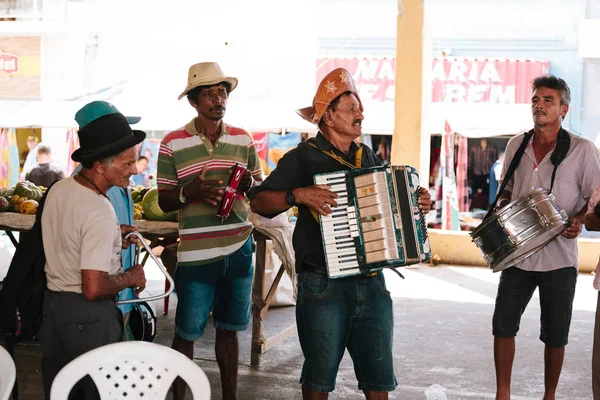 Picui, Paraiba, Brasilien - 3 juni 2017 - ”Forro” musiker - genre av brasiliansk musik som har sitt ursprung i nordöstra Brasilien — Stockfoto