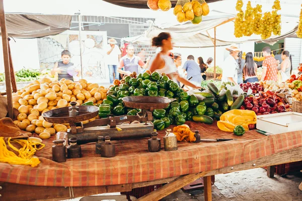 Sao Jose da Tapera, Alagoas, Brasilien - människor 21 oktober 2017 - som handlar på torghandel i nordöstra Brasilien — Stockfoto