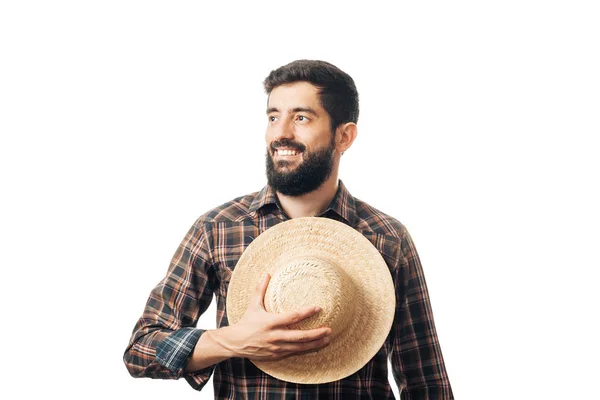 Portret van Braziliaanse man dragen van typische kleding voor de Festa Junina — Stockfoto