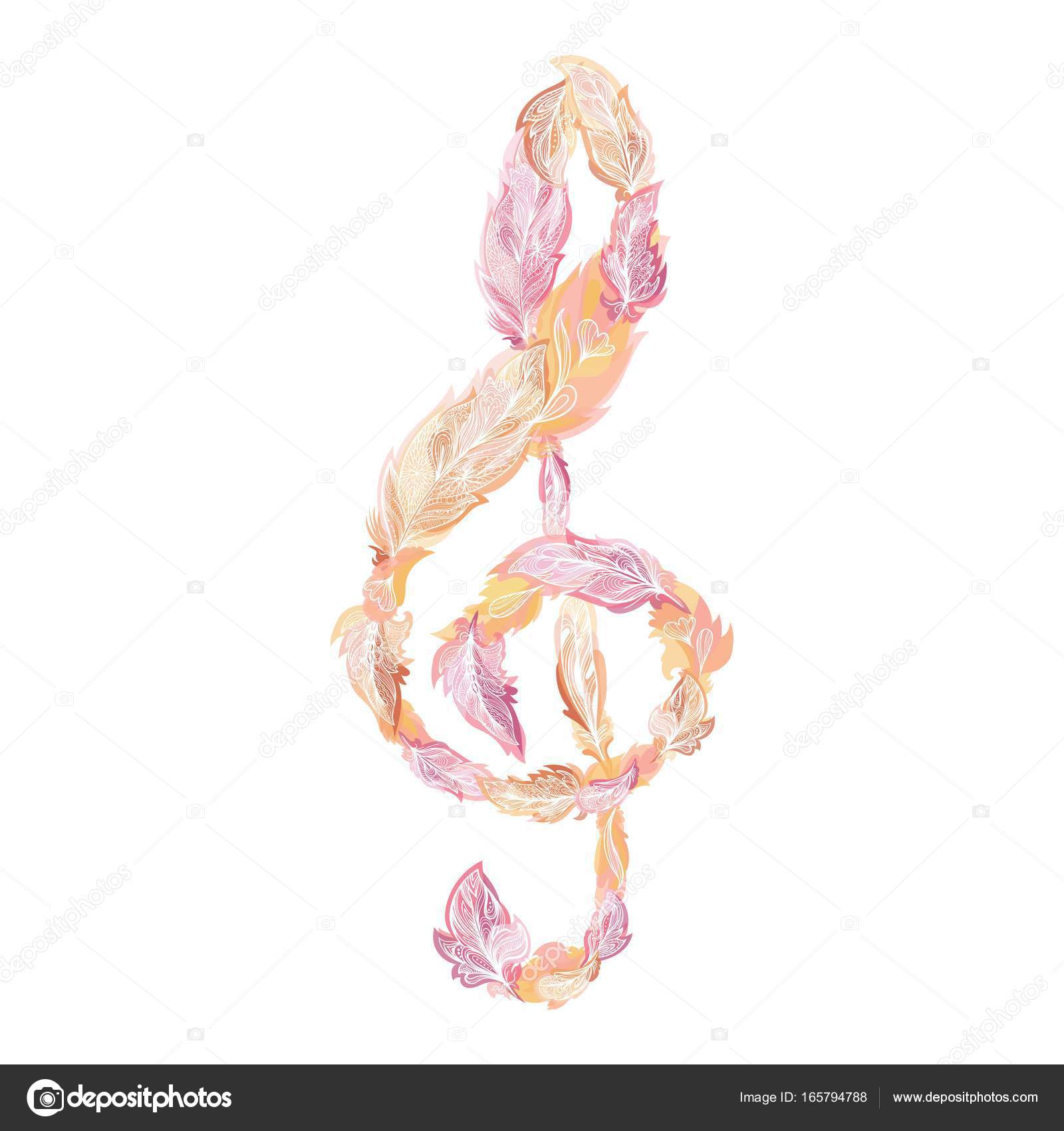 watercolor treble clef