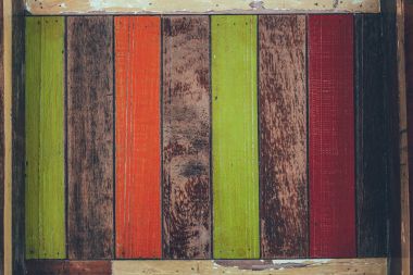 top view of colorful old wooden planks for background clipart