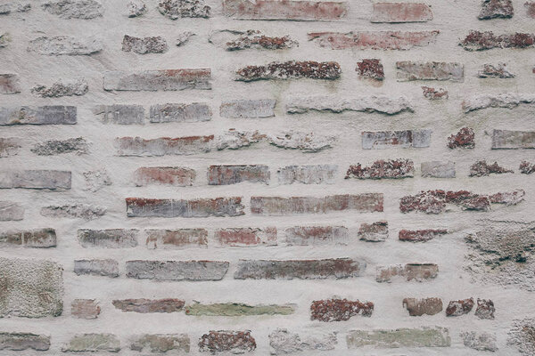 close-up shot of ancient brick wall for background