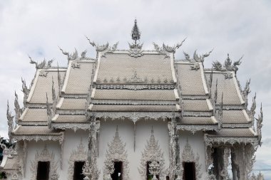 facade of beautiful thai temple on sunny day clipart