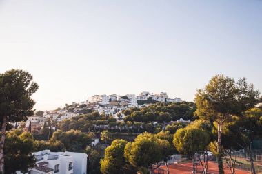 beautiful view of spanish city under clear sky clipart