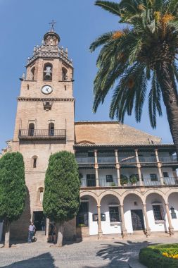 view of church Iglesia de Santa Maria la Mayor, Ronda, spain clipart