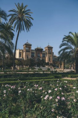 view of museum in Maria Luisa Park, Seville, spain clipart