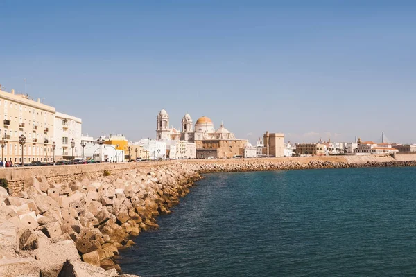 Vedere Cadiz Catedrala Sub Cerul Albastru Cadiz Spania — Fotografie, imagine de stoc