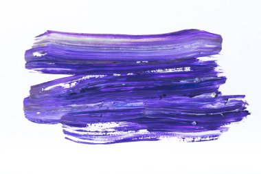 abstract painting with dark blue and purple brush strokes on white   clipart