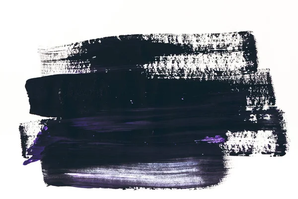 暗紫色和黑色画笔笔触白色的抽象绘画 免版税图库图片