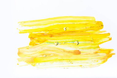 abstract painting with bright yellow strokes on white  clipart