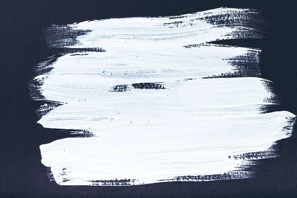 Absztrakt Festészet Fekete Alapon Fehér Ecsetvonásokkal Stock Kép
