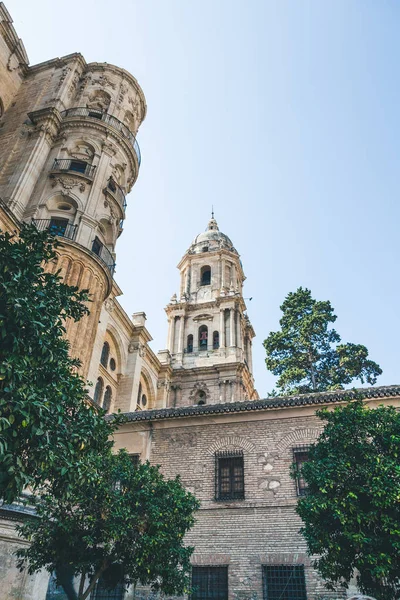 Vista angolo basso di catedral de malaga, malaga, Spagna — Stock Photo